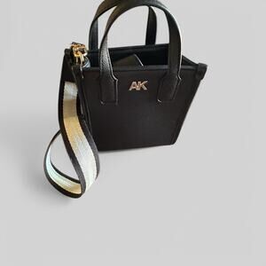 Anne Klein Black Mini Bag with Gold Accents EUC